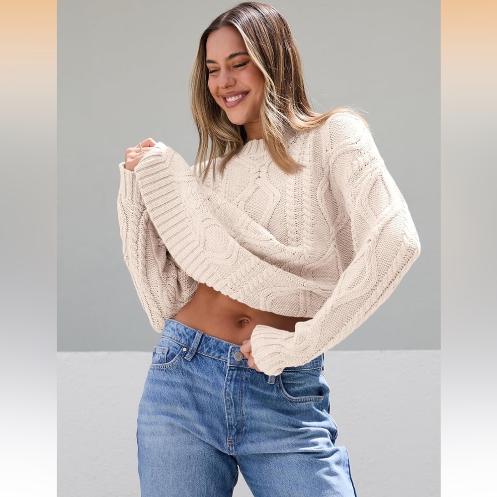 Cream Cable Knit Sweater